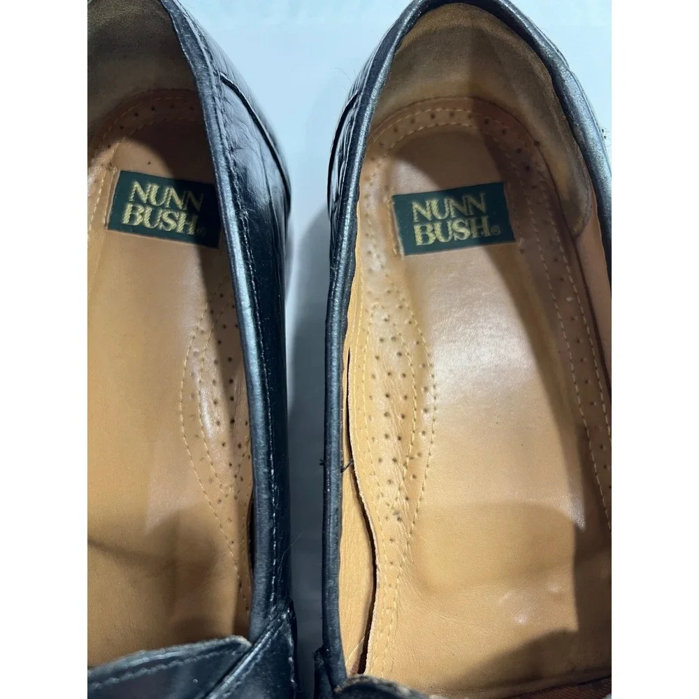 Nunn Bush Kiltie Tassel Loafers Mens 12 M Black Leather Moc Toe Dress Shoes‎ A52